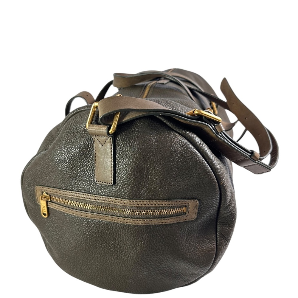 Genuine MARC By Marc Jacobs Genuine Olive Brown Leather Duffle Travel Bag - Picture 4 of 13